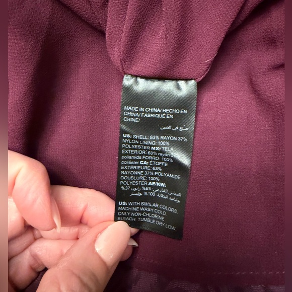 White House Black Market Purple Floral Velvet Blouse - Picture 6 of 6